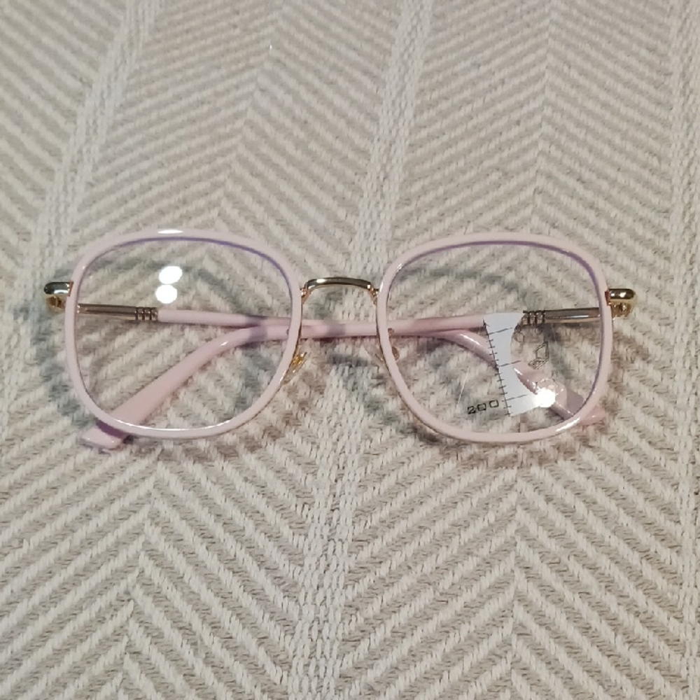 Elegant Pink and Gold Square Glasses